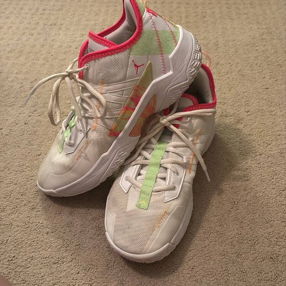 Nike Air Jordan Take Two Westbrook white pink green Mens 10.5 Women’s 12 VG Used